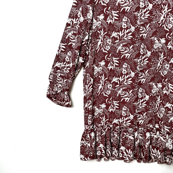 Scotch & Soda Burgundy Floral Mini Dress - Picture 9 of 13